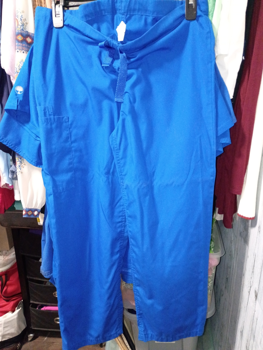 Galaxy Blue Scrub Pants with Drawstring